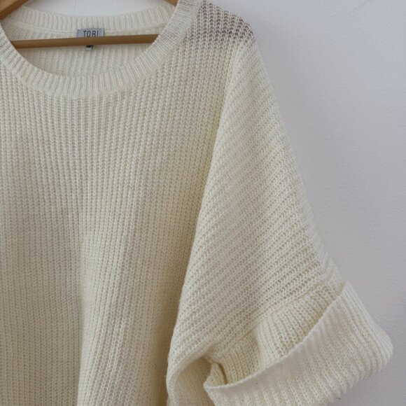 Cream TOBI Oversized Knit Sweater – Chunky Cozy Neutral, Everyday Layer, Size M - Picture 3 of 6